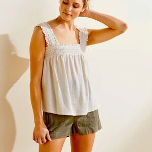 UpWest Square Neck Smocked Tank Size Small
